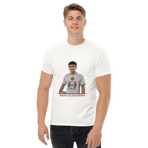 unisex-classic-tee-white-front-6a2d72a291d84.jpg Unisex classic tee - Jāvid Nām Collection - Masih Jelokhanian